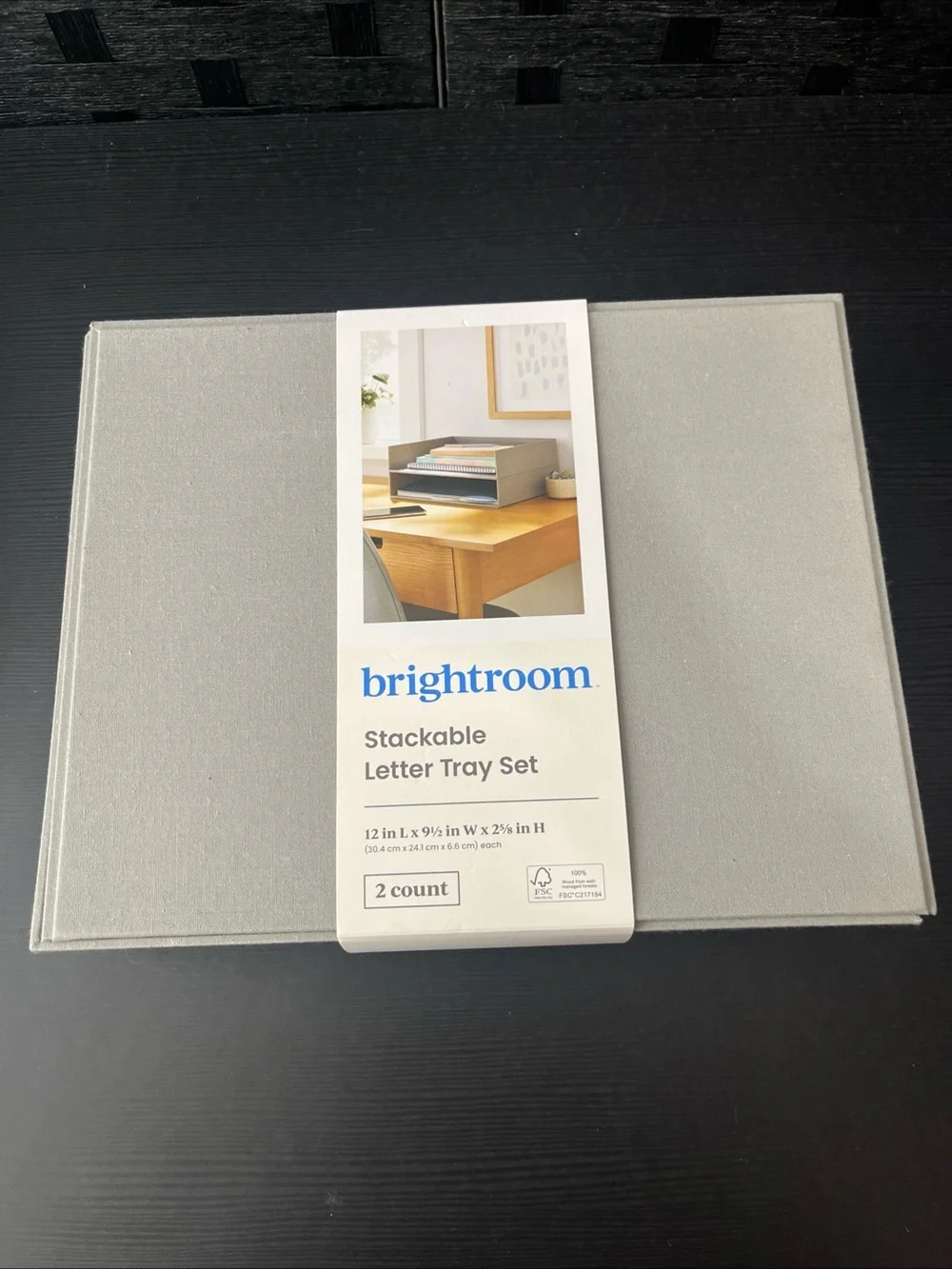 brightroom Stackable Letter Tray Set - Light Gray (2 Pack)
